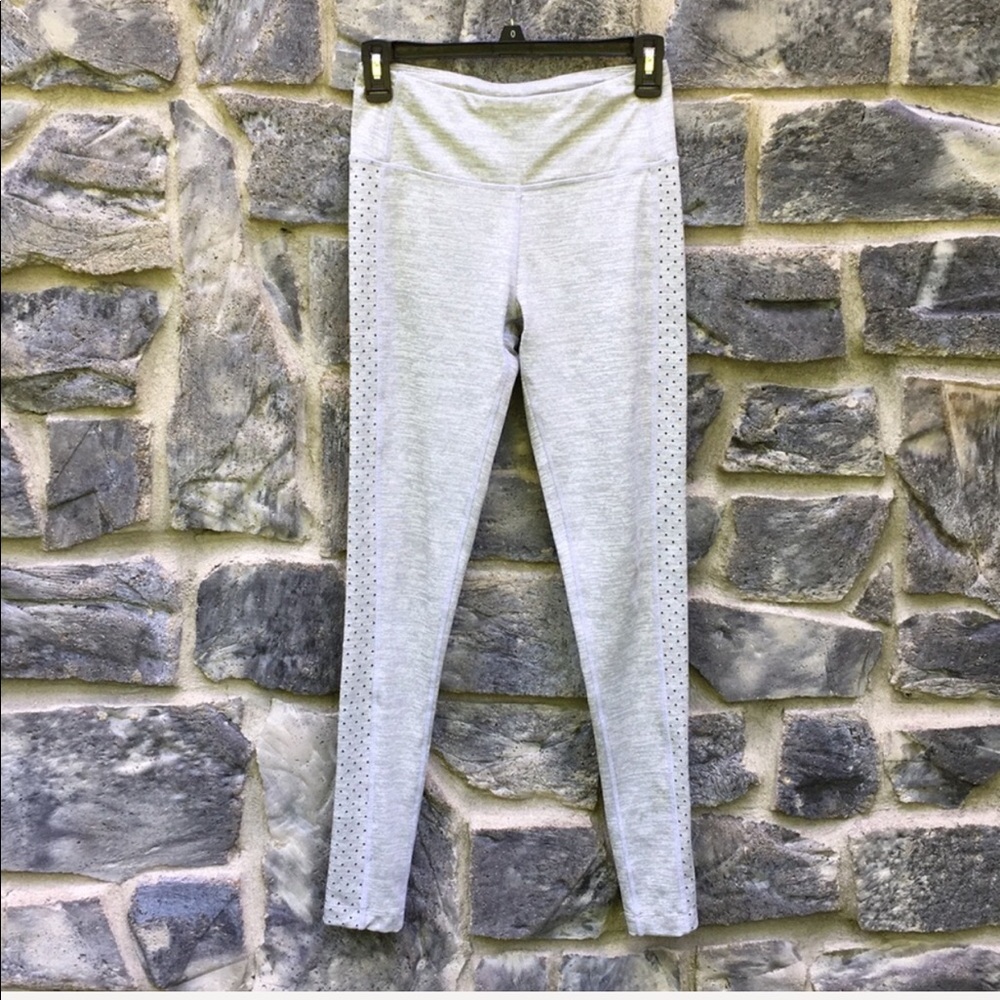 Mondetta XS Gray High Rise Leggings Perforated Side Panels